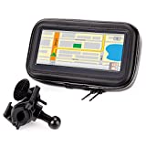 USA Gear Support de téléphone GPS pour moto avec guidon étanche pour écran tactile avec affichage à 360 degrés – Compatible avec les appareils Garmin, Zumo et GPS jusqu'à 6,75 pouces